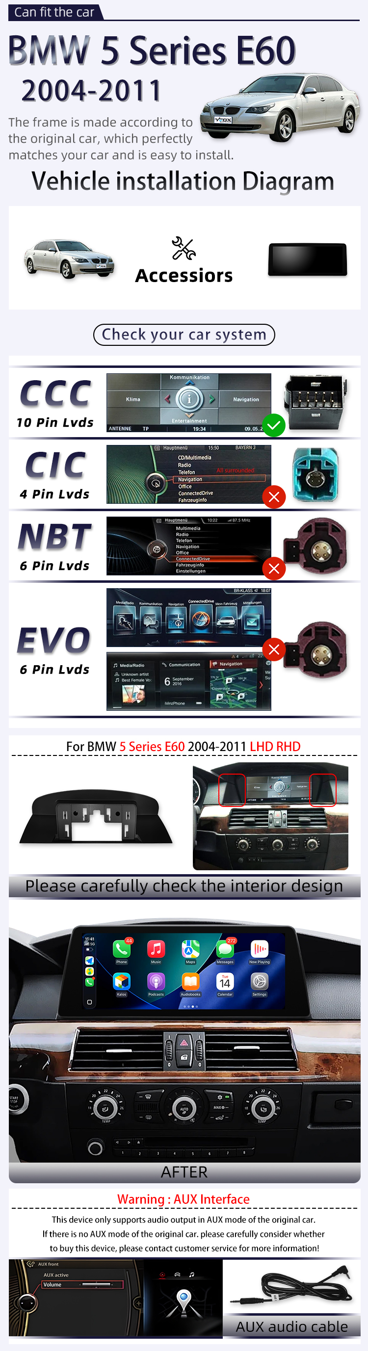 For BMW 5 Series E60 2004-2011(图2) For BMW 5 Series E60 2004-2011(图2)