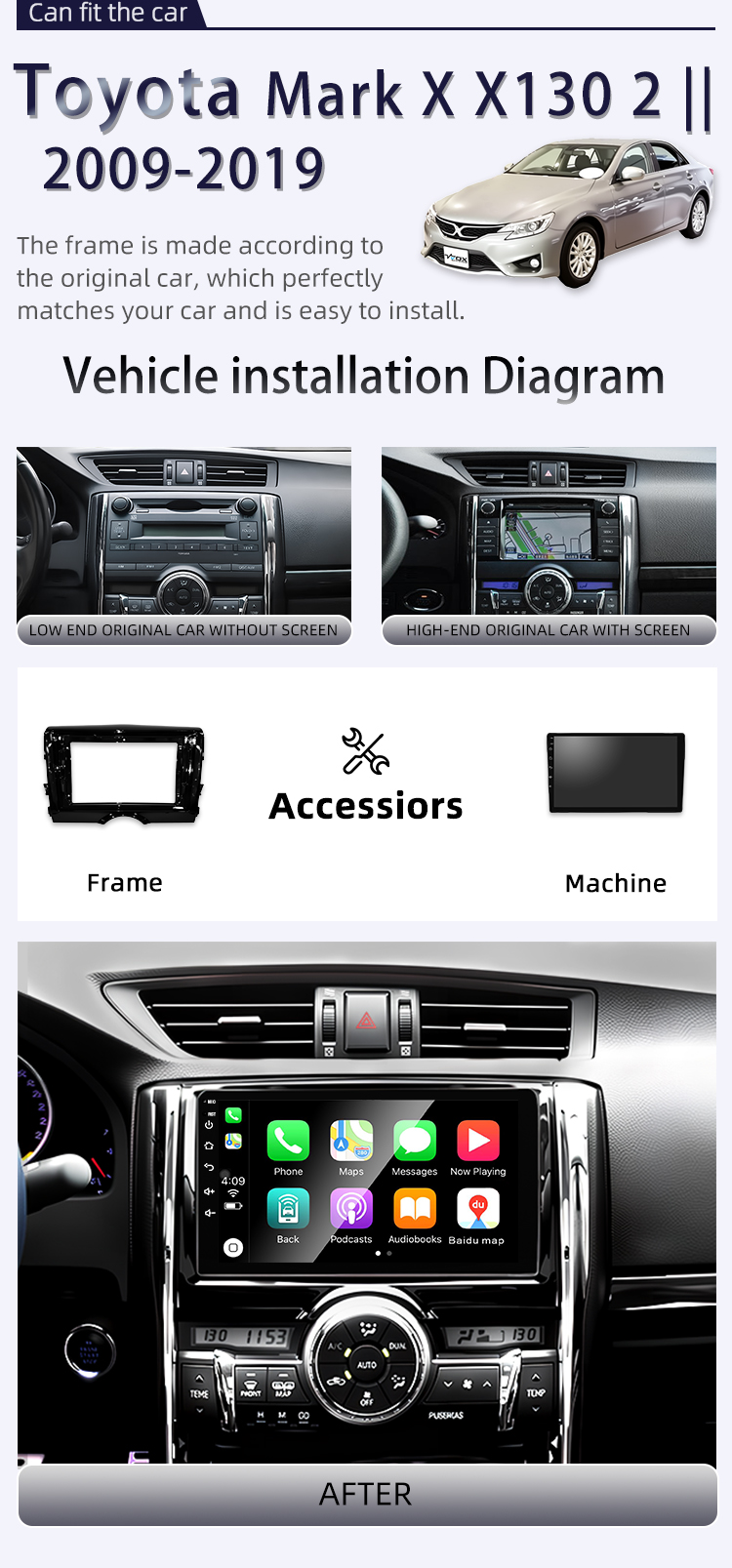 For Toyota Mark X X130 2 || 2009-2019(图2) For Toyota Mark X X130 2 || 2009-2019(图2)