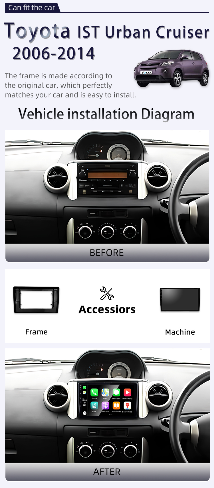 For Toyota IST Urban Cruiser 2006-2014(图2) For Toyota IST Urban Cruiser 2006-2014(图2)
