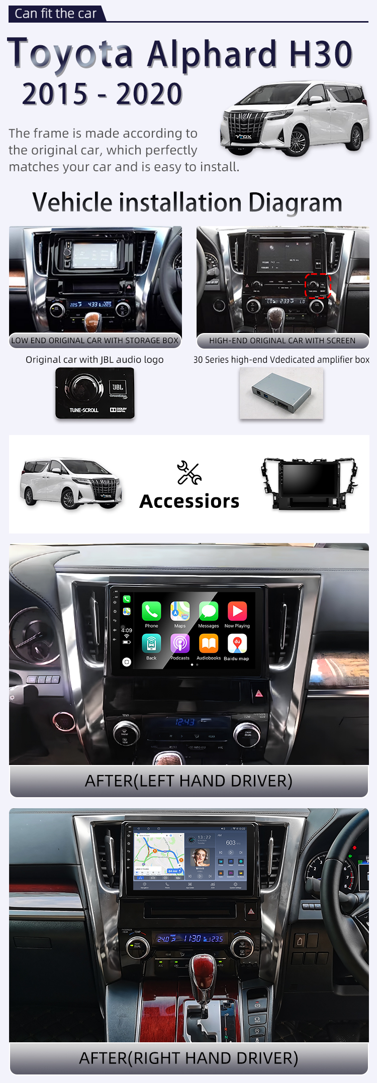 For Toyota Alphard H30 2015-2020(图2) For Toyota Alphard H30 2015-2020(图2)