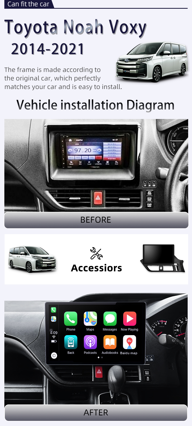 For Toyota Voxy Noah 2014-2021(图2) For Toyota Voxy Noah 2014-2021(图2)