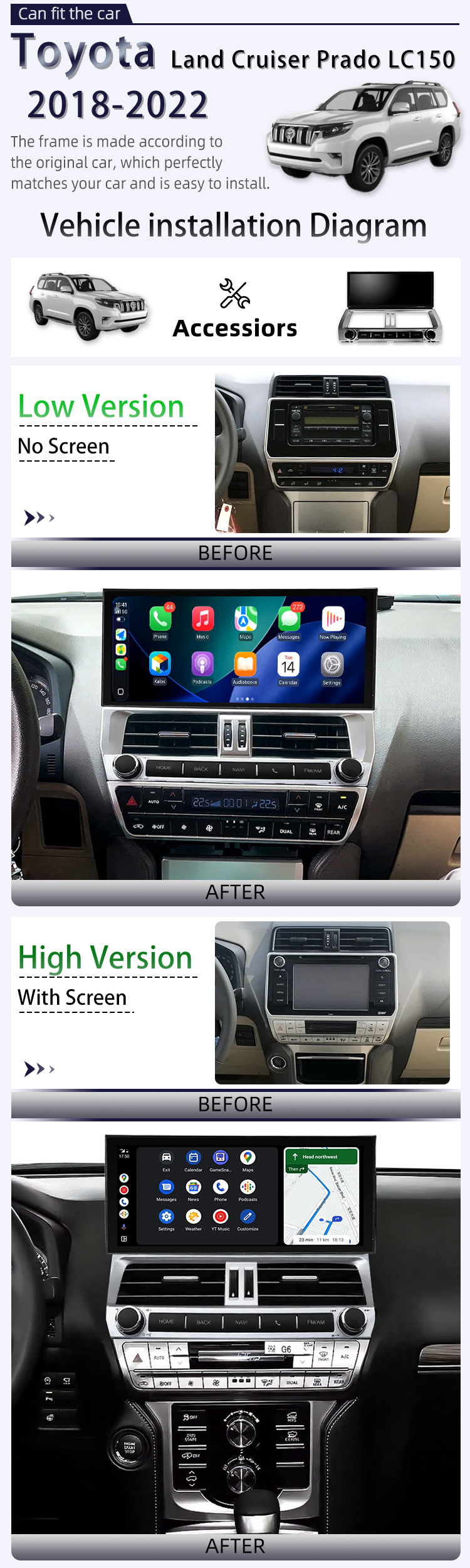 For Toyota LandCruiser150Prado 2018-2022(图2) For Toyota LandCruiser150Prado 2018-2022(图2)