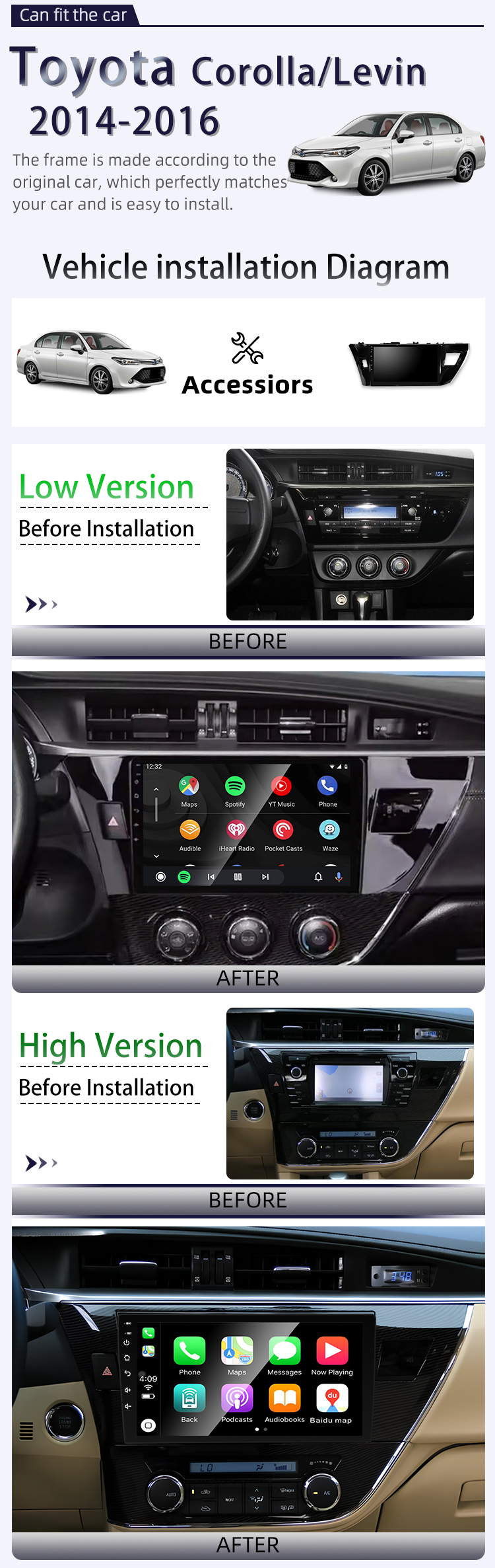For Toyota Corolla/Levin 2014-2016 LHD(图2) For Toyota Corolla/Levin 2014-2016 LHD(图2)