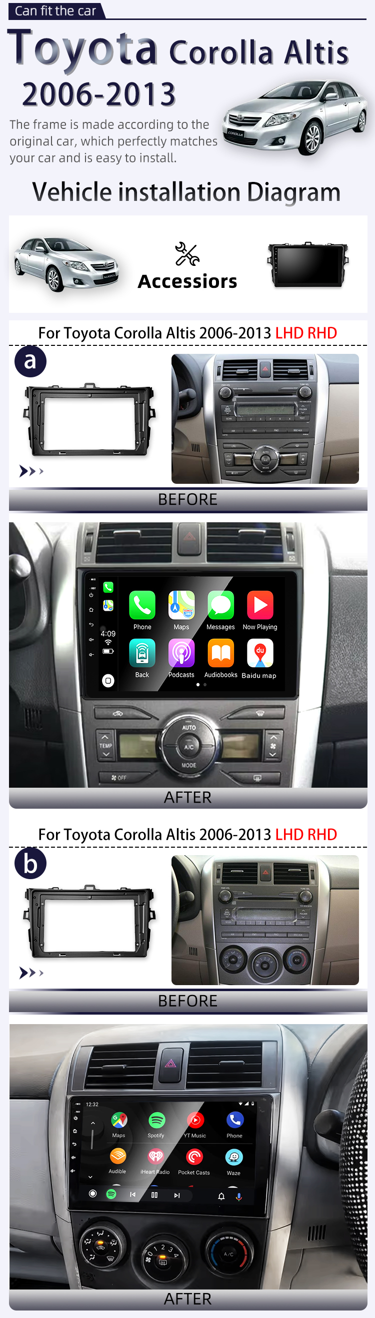 For Toyota Corolla Altis 2006-2013(图2) For Toyota Corolla Altis 2006-2013(图2)