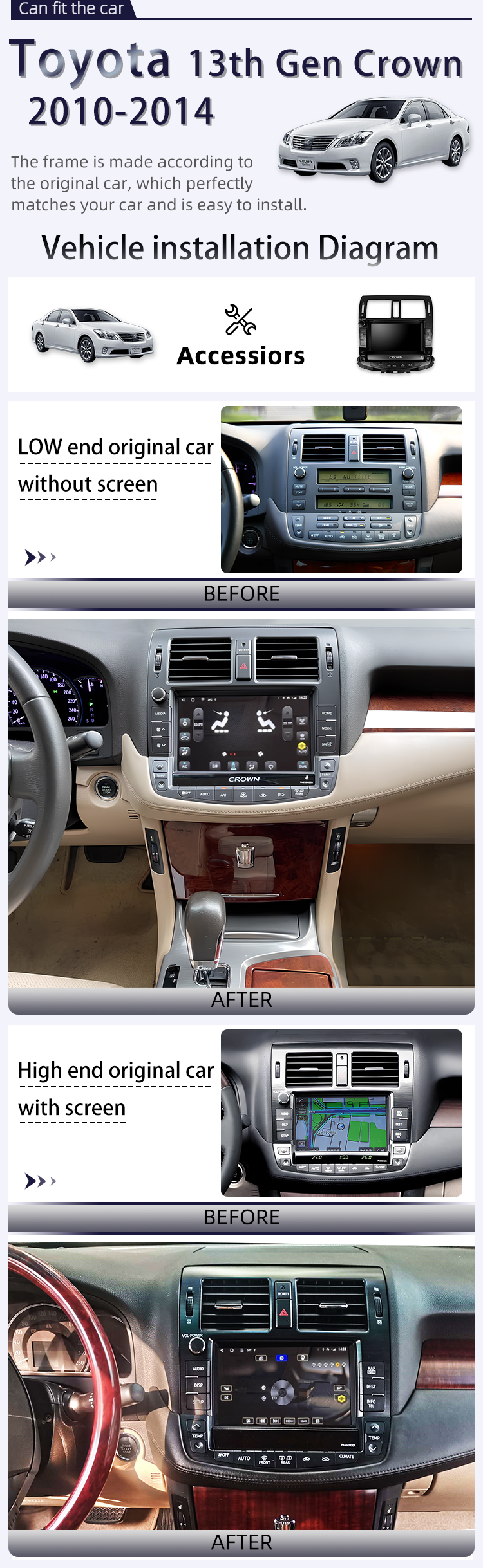 For Toyota 13th Gen Crown 2010-2014(图2) For Toyota 13th Gen Crown 2010-2014(图2)