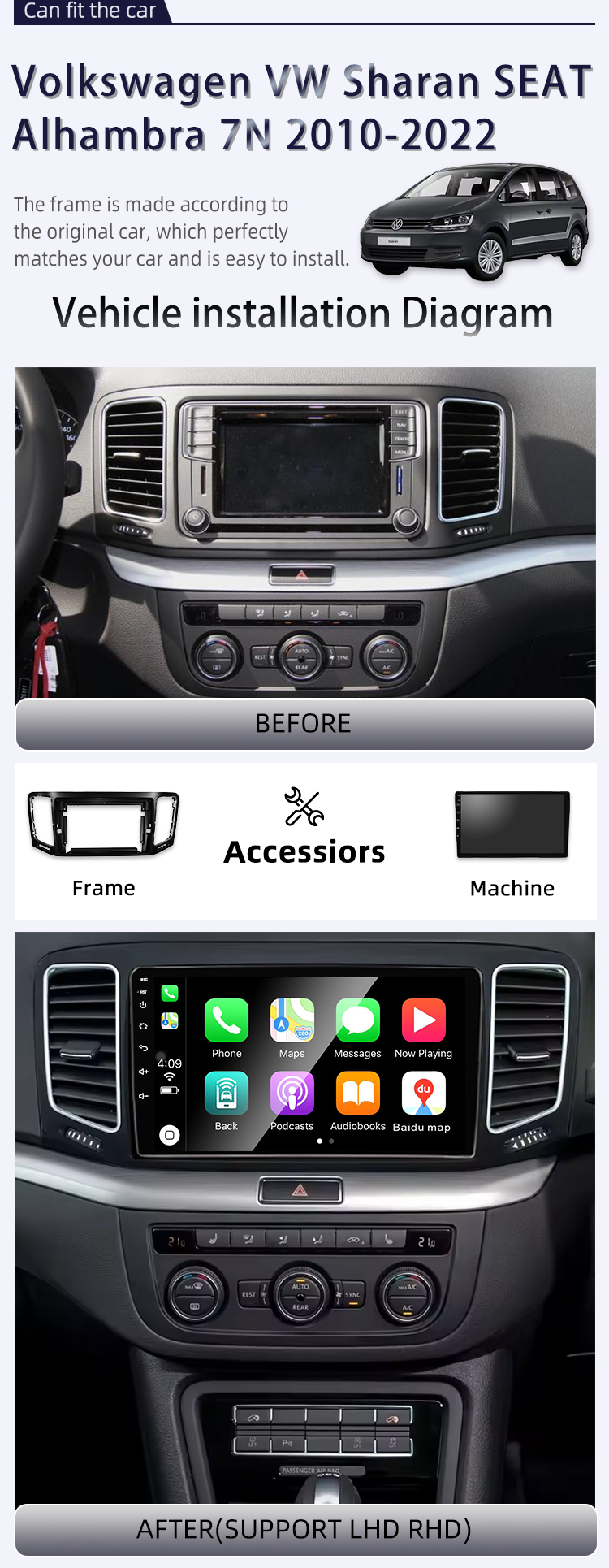 For Volkswagen Sharan Alhambra 7N(图2) For Volkswagen Sharan Alhambra 7N(图2)