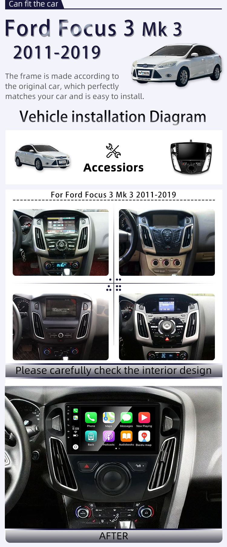 For Ford Focus 3 Mk 3 2011-2019(图2) For Ford Focus 3 Mk 3 2011-2019(图2)