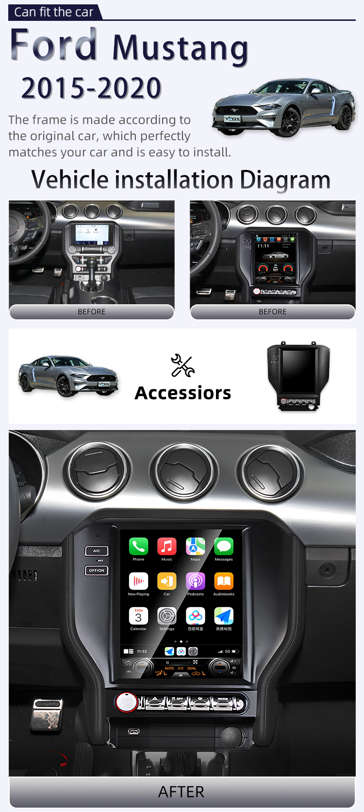 For Ford Mustang 2015-2020(图2) For Ford Mustang 2015-2020(图2)