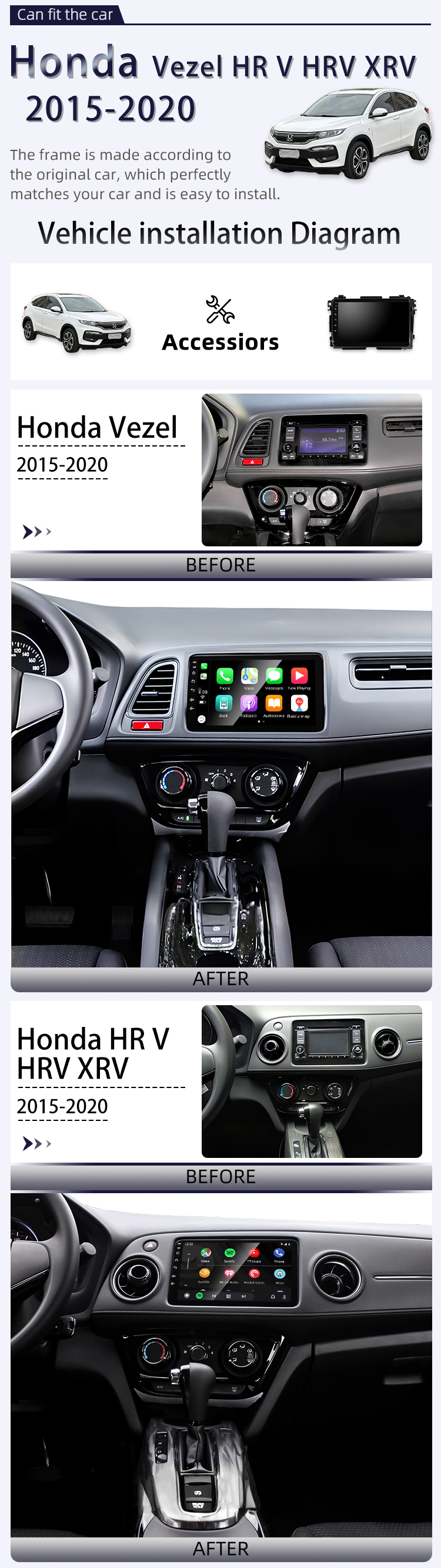 For Honda Vezel HR-V XRV(图2) For Honda Vezel HR-V XRV(图2)
