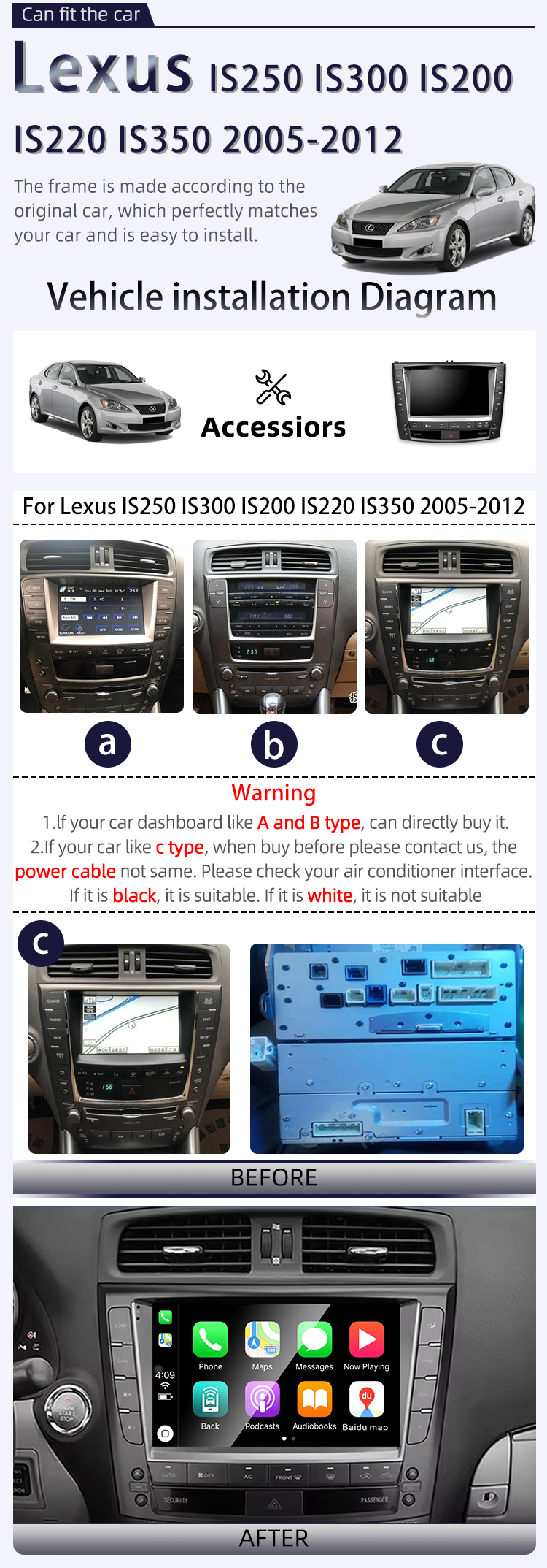 For Lexus IS250 IS300 IS200 IS220 IS350(图2) For Lexus IS250 IS300 IS200 IS220 IS350(图2)