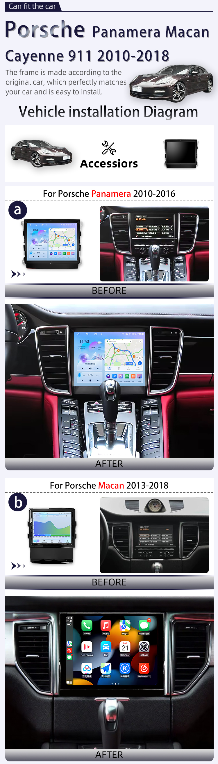 For Porsche Panamera 2010-2018 (图2) For Porsche Panamera 2010-2018 (图2)